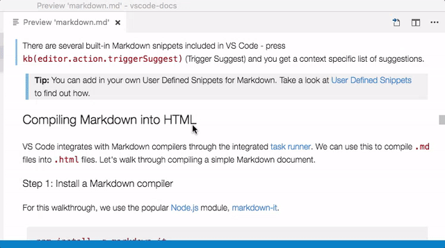 Un double clic sur l'aperçu Markdown bascule vers l'éditeur