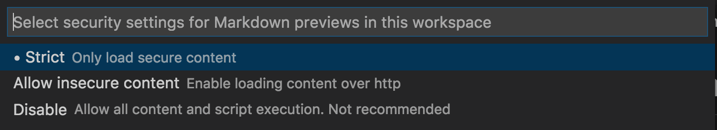 Sélecteur de sécurité Markdown